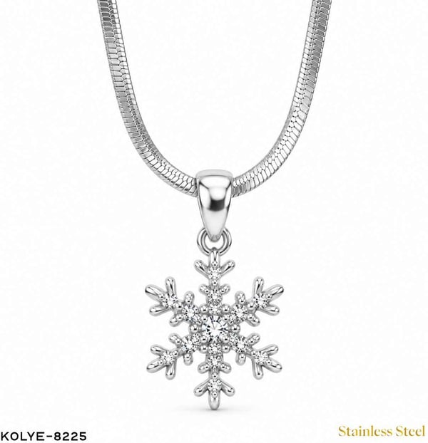 Çelik Kar Tanesi Kolye 45CM //KOLYE-8225KOLYE-8225