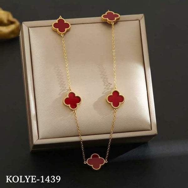 Çelik Kolye (Bordo) // KOLYE-1439.KOLYE-1439