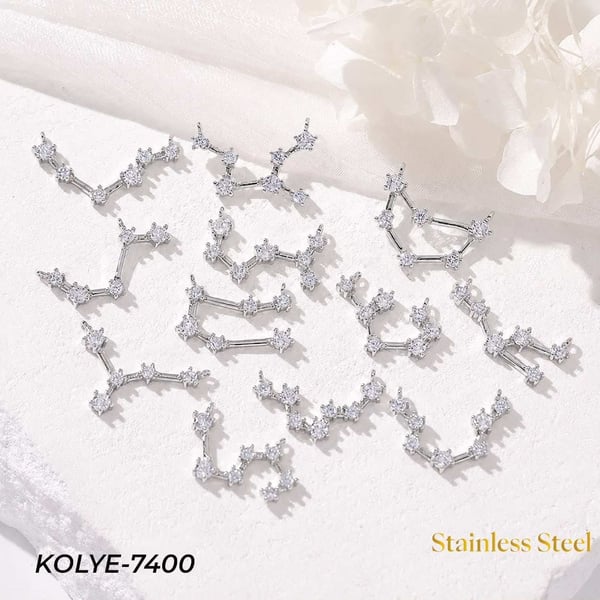 Çelik Yıldız Haritası Kolye 12'li Paket // KOLYE-7400KOLYE-7400