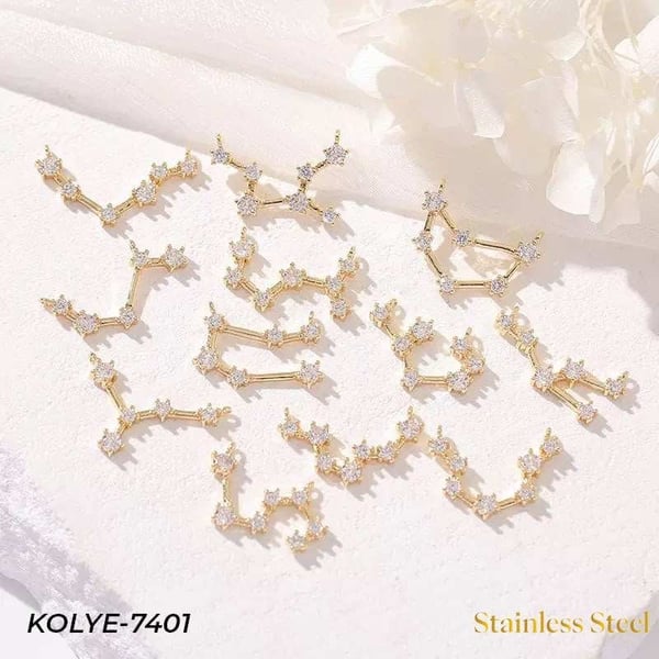 Çelik Yıldız Haritası Kolye 12'li Paket // KOLYE-7401KOLYE-7401