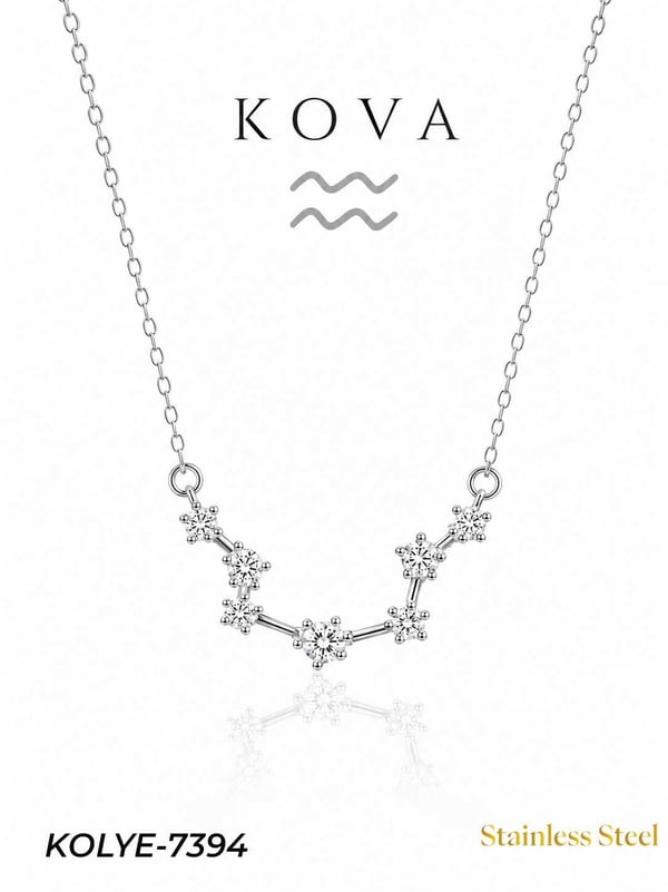 Çelik Yıldız Haritası Kolye Kova // KOLYE-7394KOLYE-7394