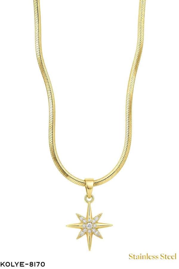 Çelik Yıldız Kolye 45CM //KOLYE-8170KOLYE-8170