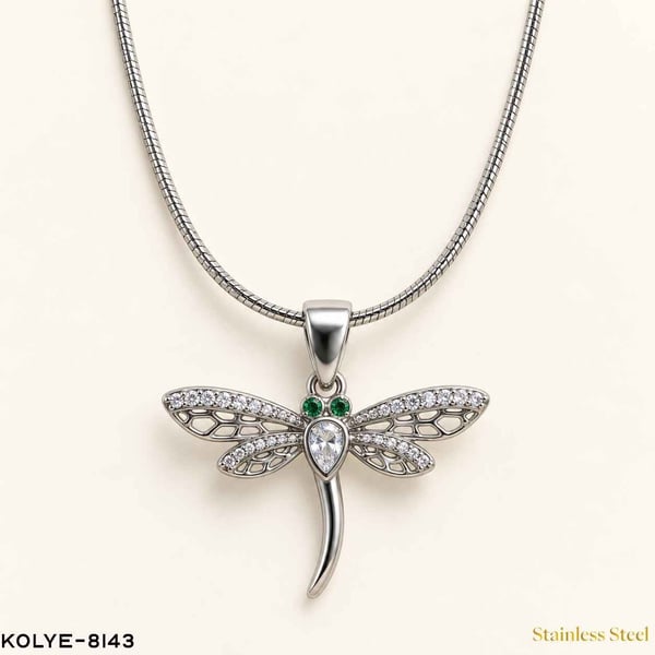 Çelik Yusufçuk Kolye 45CM //KOLYE-8142KOLYE-8143