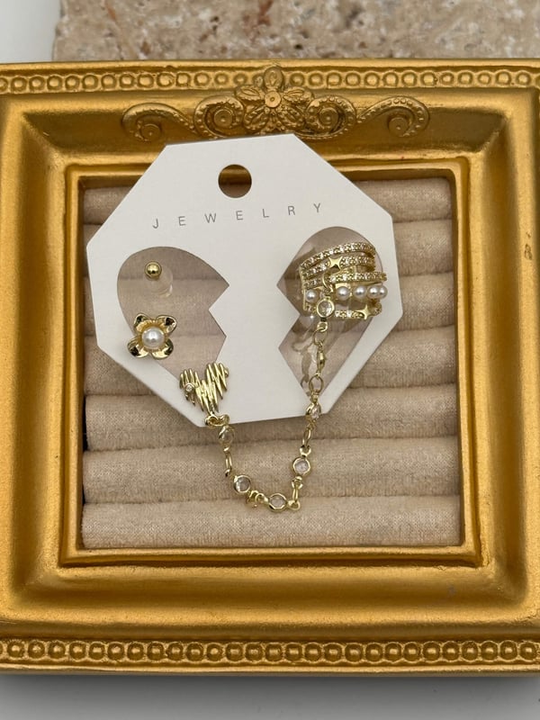 EARCUFF Kıkırdak Set Küpe // EAR-781.EAR-781