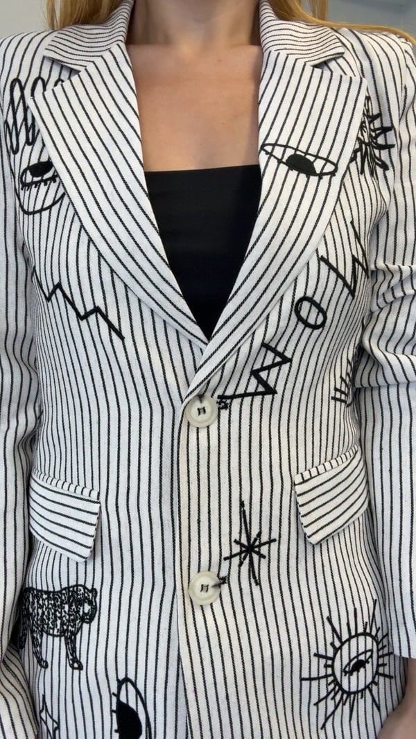Tasarım Blazer Ceket Keten