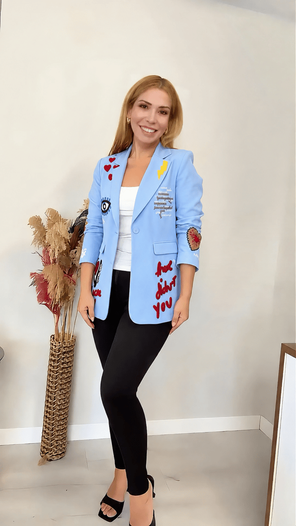 Tasarım Blazer Ceket Mavi