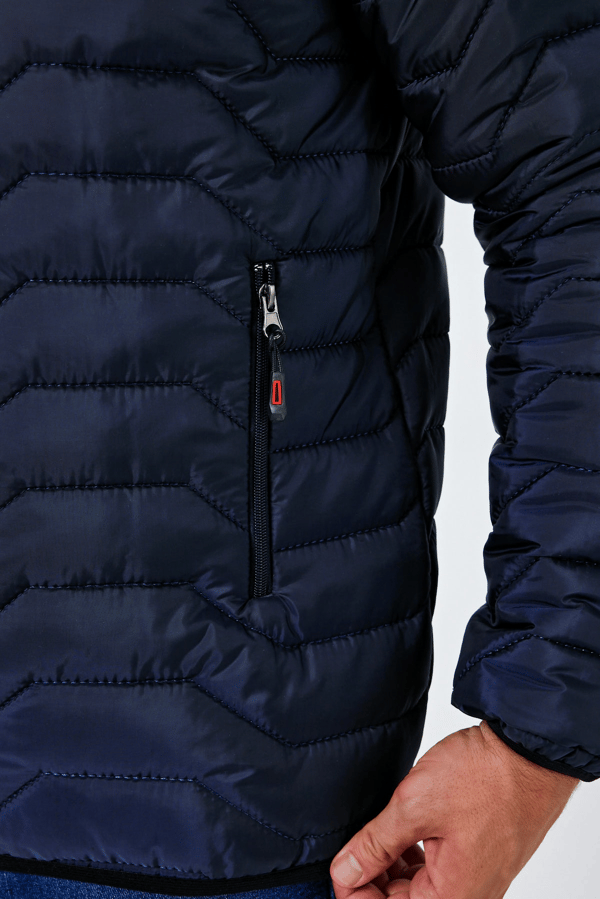 Dik Yaka Lightweight Rüzgar Geçirmez Slim Fit Şişme Spor Mont