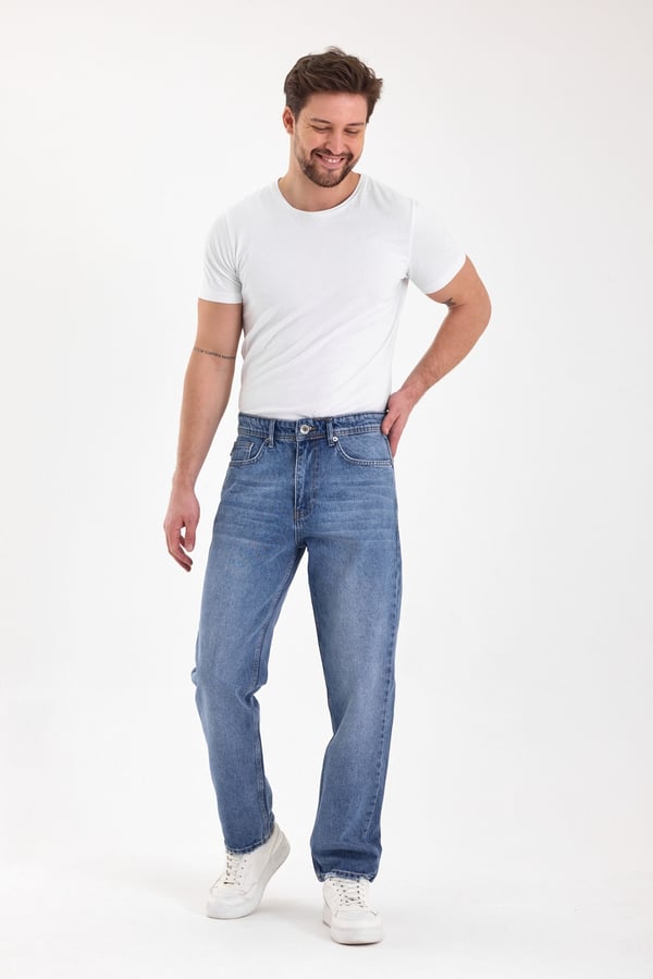 Erkek Baggy Jean Pantolon | Açık Mavi - B48110