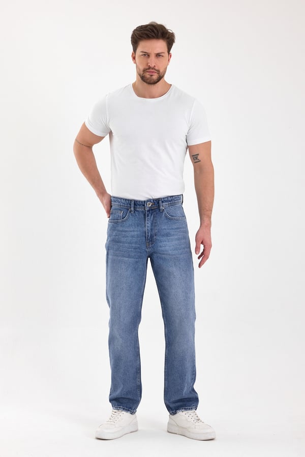 Erkek Baggy Jean Pantolon | Açık Mavi - B48110