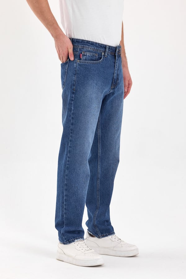 Erkek Baggy Jean Pantolon | Mavi - B48111