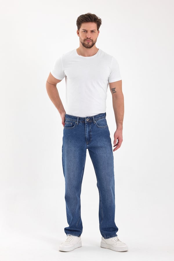Erkek Baggy Jean Pantolon | Mavi - B48111