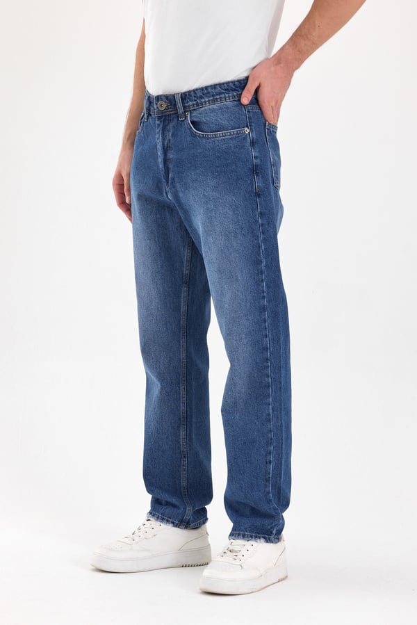 Erkek Baggy Jean Pantolon | Mavi - B48111