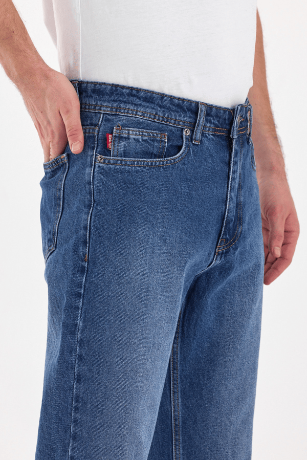 Erkek Baggy Jean Pantolon | Mavi - B48111