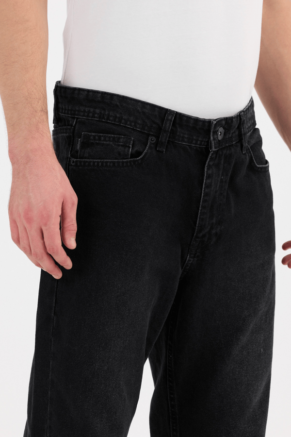 Erkek Baggy Kot Pantolon Siyah Renk B480-03