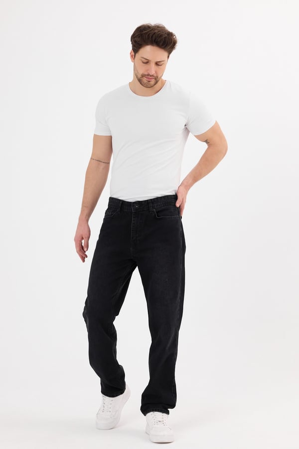 Erkek Baggy Kot Pantolon Siyah Renk B480-03