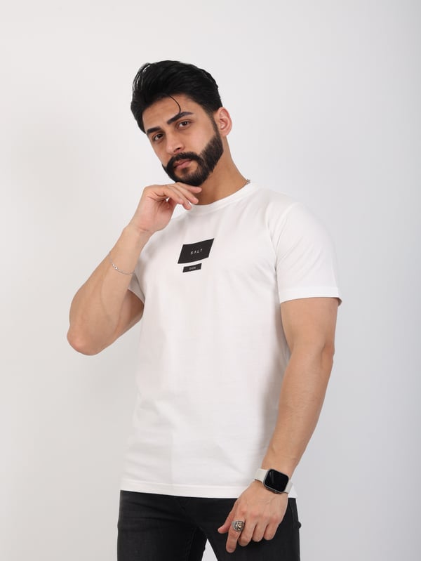 Erkek Bisiklet Yaka Baskı Detaylı Relaxed Fit Tişört