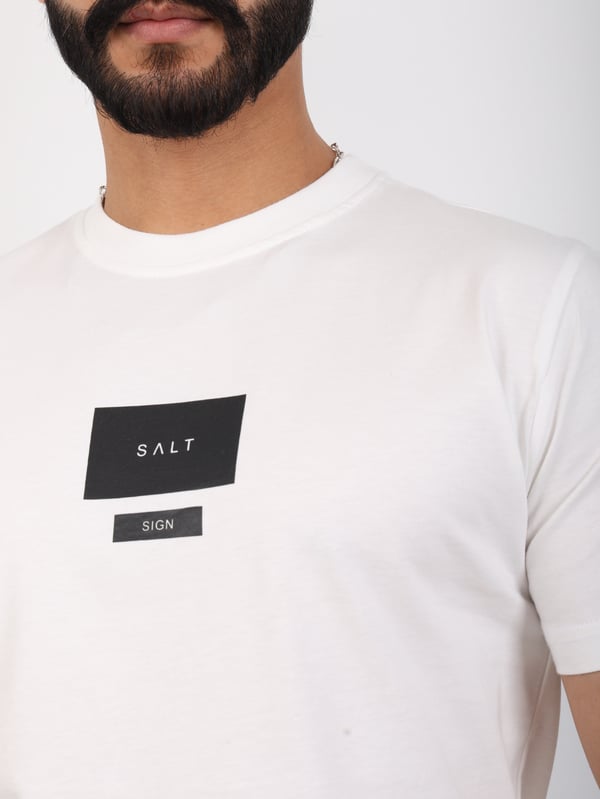 Erkek Bisiklet Yaka Baskı Detaylı Relaxed Fit Tişört