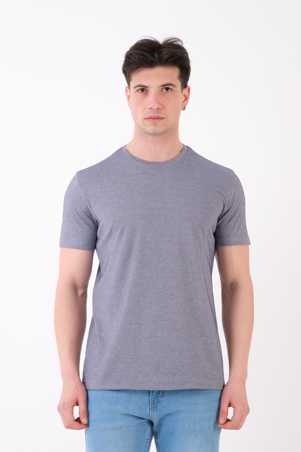Erkek Bisiklet Yaka Slim Fit Basic T-Shirt | Günlük Tişört