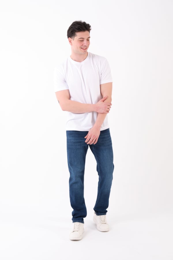 Erkek Bisiklet Yaka Slim Fit Basic T-Shirt | Günlük Tişört