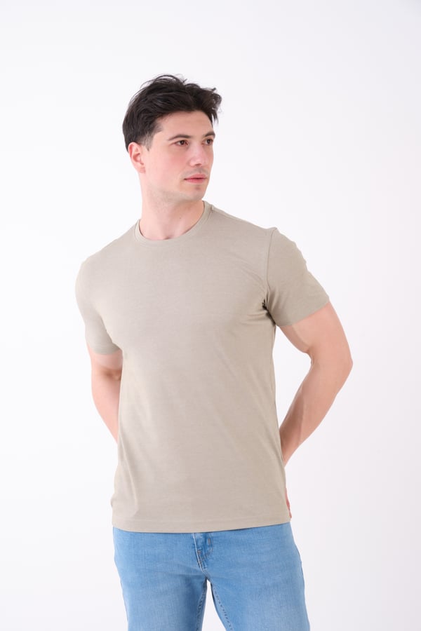 Erkek Bisiklet Yaka Slim Fit Basic T-Shirt | Günlük Tişört