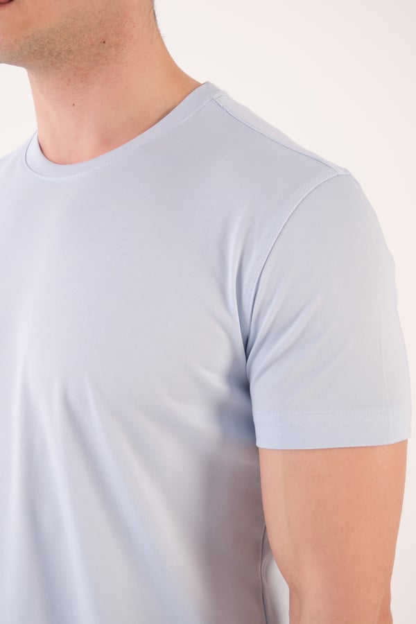 Erkek Bisiklet Yaka Slim Fit Basic T-Shirt | Günlük Tişört