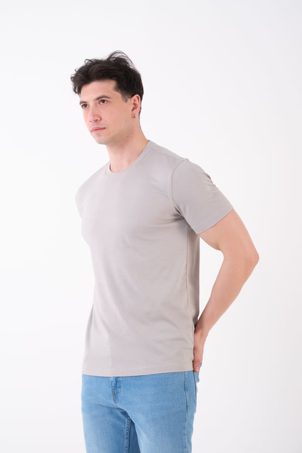 Erkek Bisiklet Yaka Slim Fit Basic T-Shirt | Günlük Tişört
