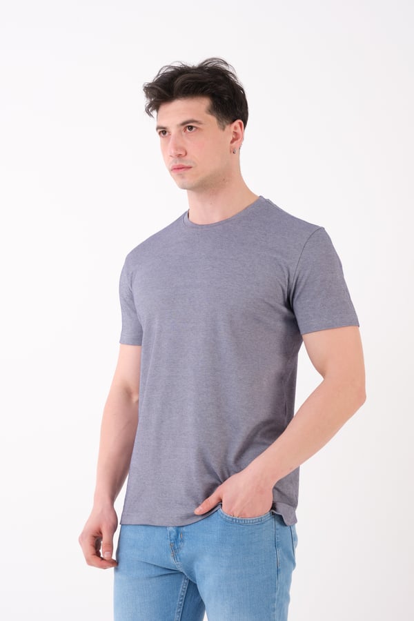 Erkek Bisiklet Yaka Slim Fit Basic T-Shirt | Günlük Tişört