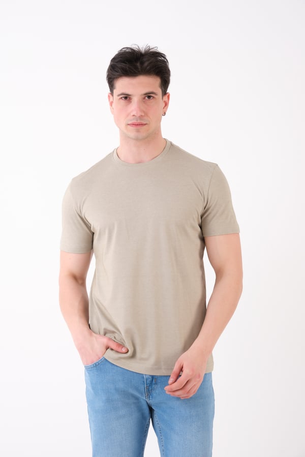 Erkek Bisiklet Yaka Slim Fit Basic T-Shirt | Günlük Tişört