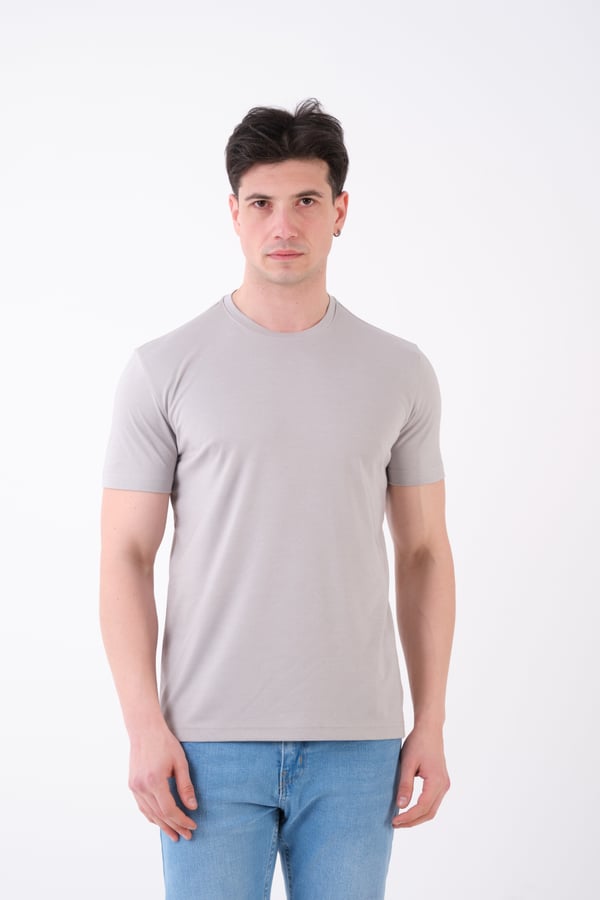 Erkek Bisiklet Yaka Slim Fit Basic T-Shirt | Günlük Tişört