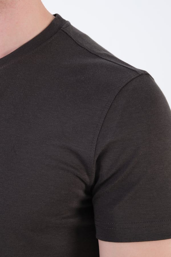 Erkek Bisiklet Yaka Slim Fit Basic T-Shirt | Günlük Tişört