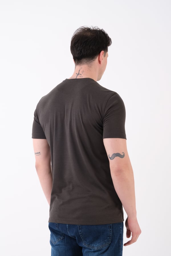 Erkek Bisiklet Yaka Slim Fit Basic T-Shirt | Günlük Tişört