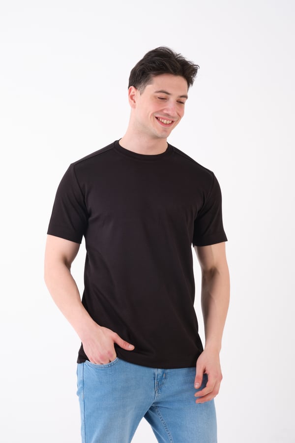 Erkek Bisiklet Yaka Slim Fit Basic T-Shirt | Günlük Tişört