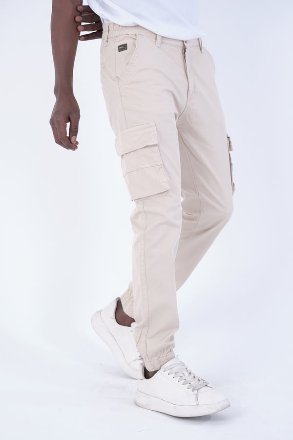 Erkek Kargo Cepli Lastik Paça Gabardin Jogger Pantolon