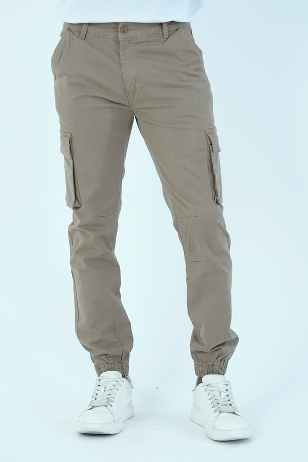 Erkek Kargo Cepli Lastik Paça Gabardin Jogger Pantolon