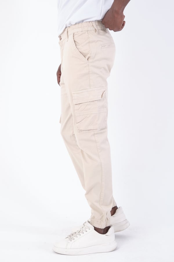 Erkek Kargo Cepli Lastik Paça Gabardin Jogger Pantolon