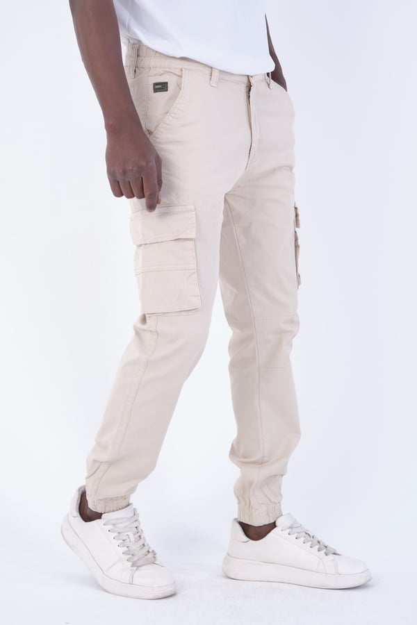 Erkek Kargo Cepli Lastik Paça Gabardin Jogger Pantolon