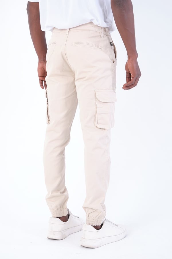 Erkek Kargo Cepli Lastik Paça Gabardin Jogger Pantolon