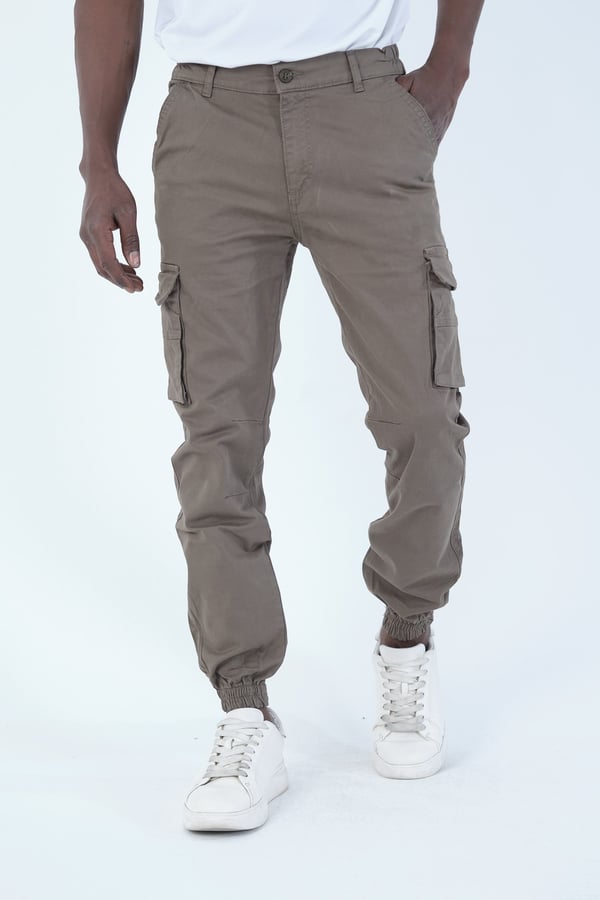 Erkek Kargo Cepli Lastik Paça Gabardin Jogger Pantolon