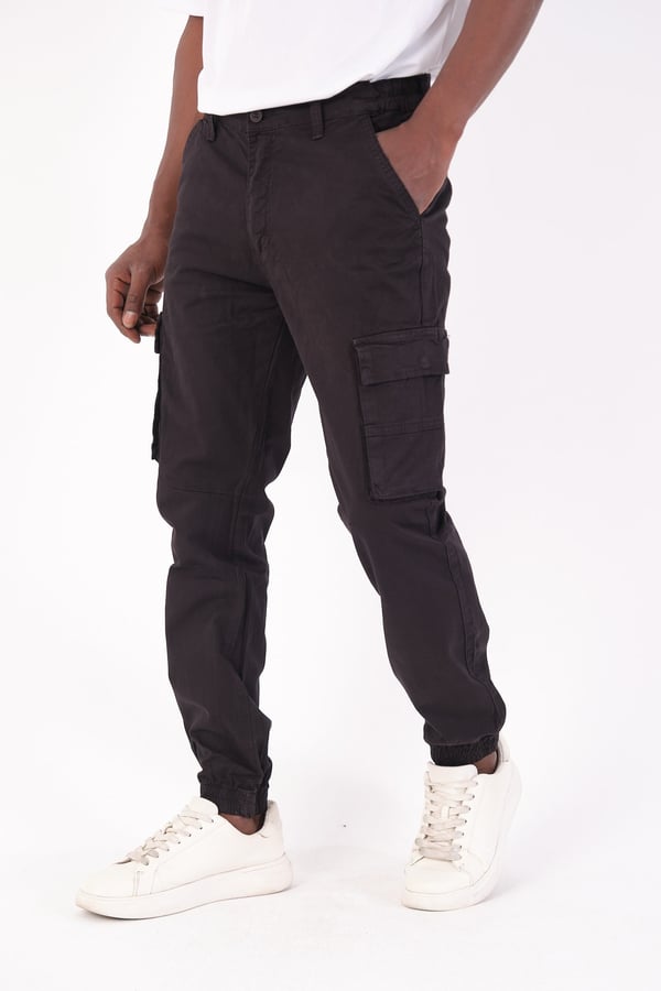 Erkek Kargo Cepli Lastik Paça Gabardin Jogger Pantolon