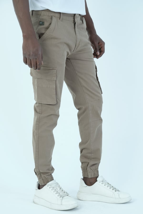 Erkek Kargo Cepli Lastik Paça Gabardin Jogger Pantolon