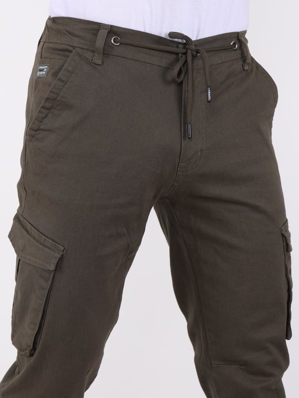 Erkek Kargo Cepli Lastik Paça Gabardin Jogger Pantolon