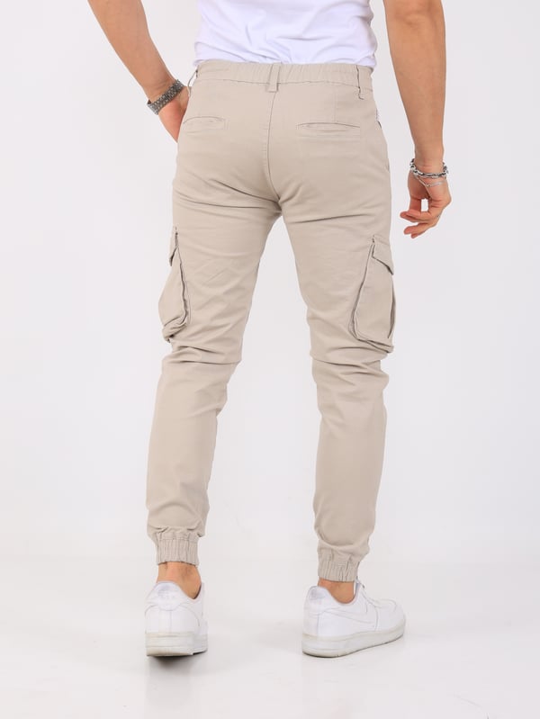 Erkek Kargo Cepli Lastik Paça Gabardin Jogger Pantolon