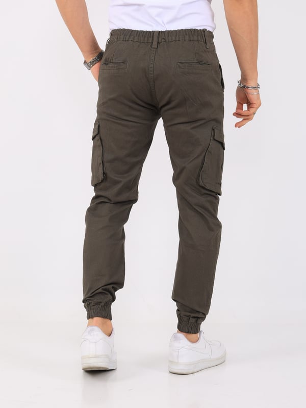 Erkek Kargo Cepli Lastik Paça Gabardin Jogger Pantolon