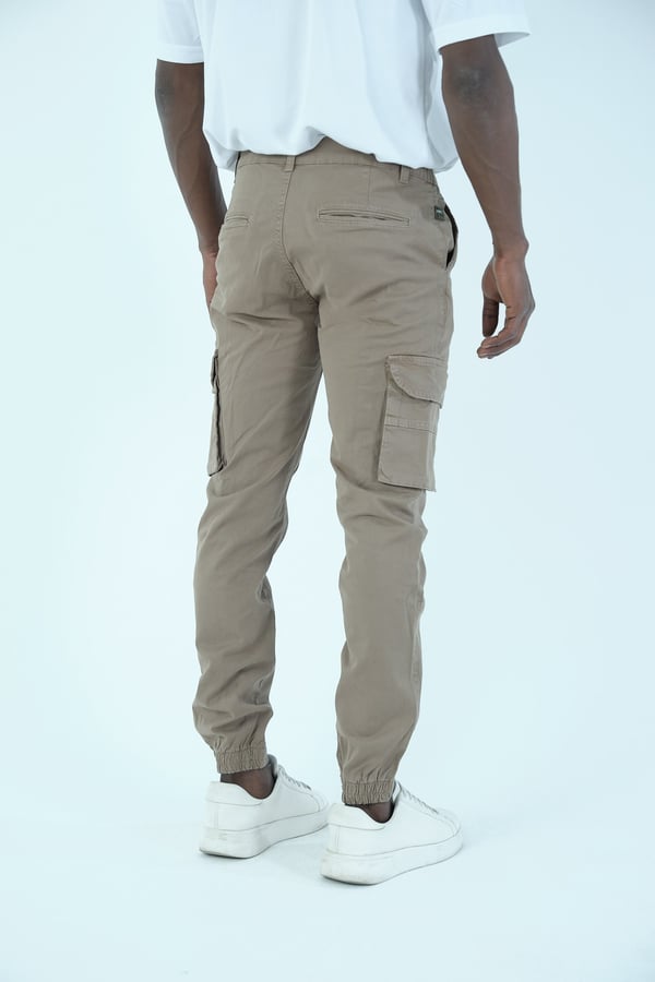 Erkek Kargo Cepli Lastik Paça Gabardin Jogger Pantolon