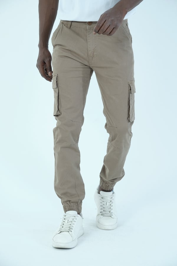 Erkek Kargo Cepli Lastik Paça Gabardin Jogger Pantolon