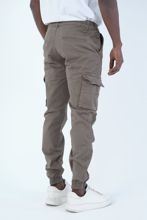Erkek Kargo Cepli Lastik Paça Gabardin Jogger Pantolon
