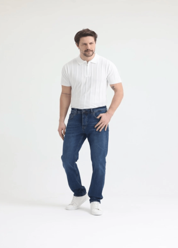 Erkek Lacivert Slim Fit Basic Jean Pantolon