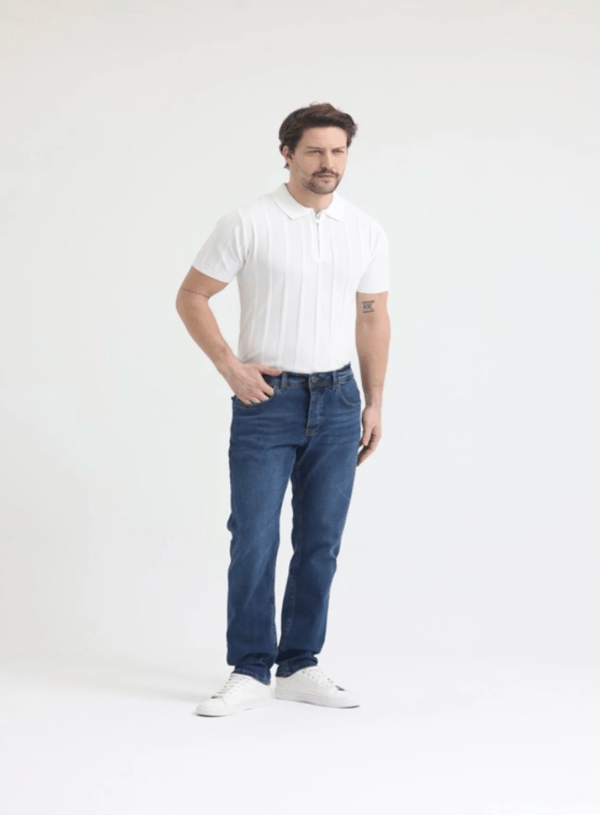 Erkek Lacivert Slim Fit Basic Jean Pantolon