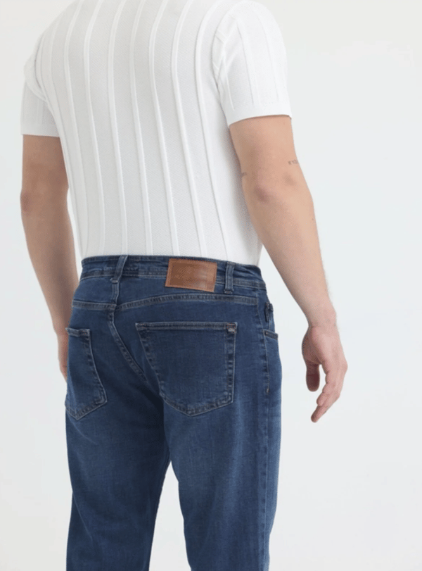 Erkek Lacivert Slim Fit Basic Jean Pantolon