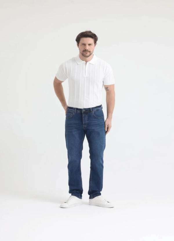 Erkek Lacivert Slim Fit Basic Jean Pantolon